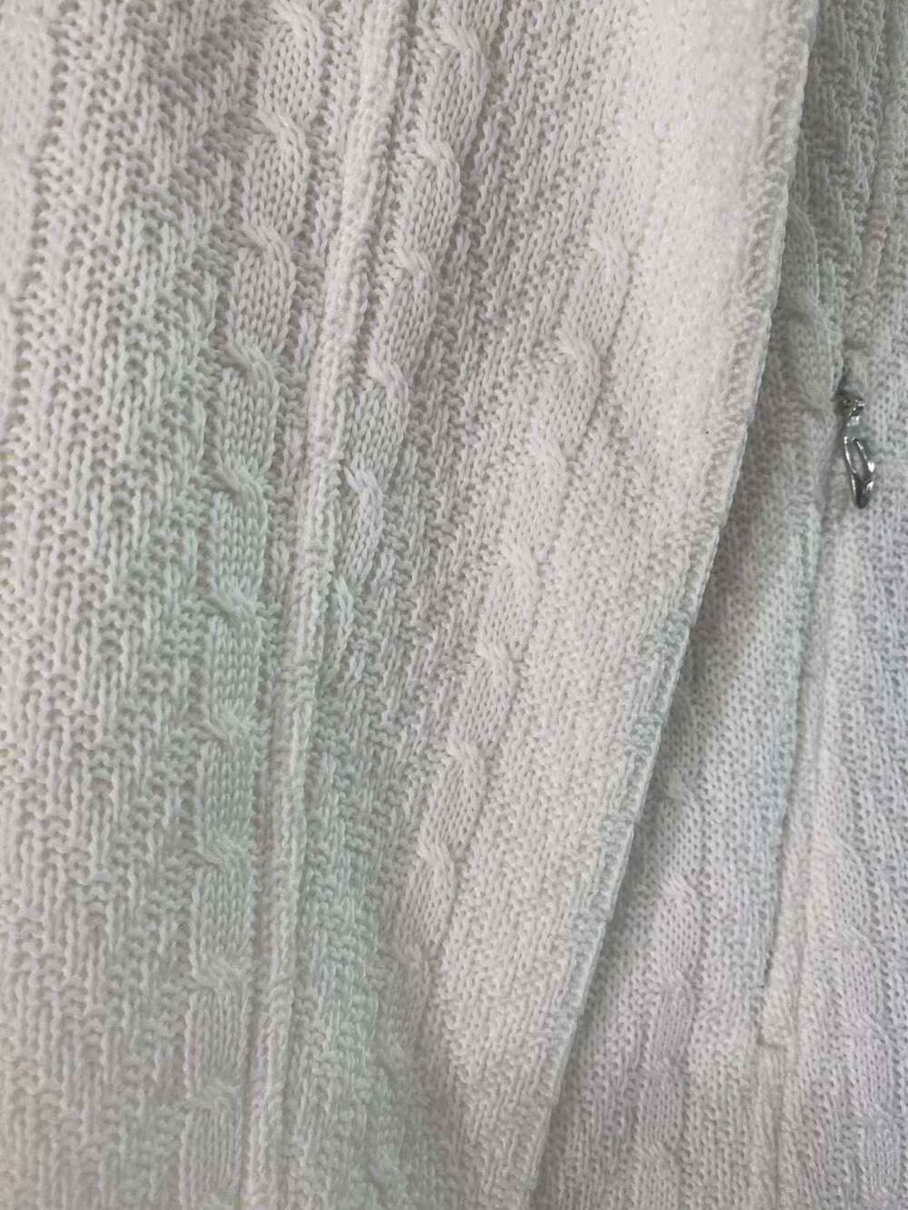 Spyder Women's Core Cable Knit Full Zip Sweater Jacket White Size L - Picture 5 of 10
